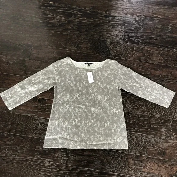 New banana republic bonded metallic lace sweater top blouse small party holiday - Picture 10 of 16